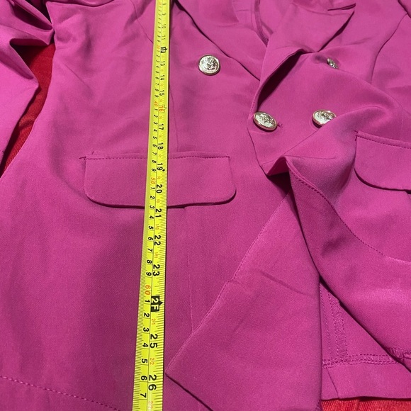 Vibrant Pink Blazer with Gold Buttons - Picture 3 of 9